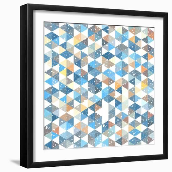 Pattern Geometric with Triangle and Plant Elements-Little_cuckoo-Framed Art Print