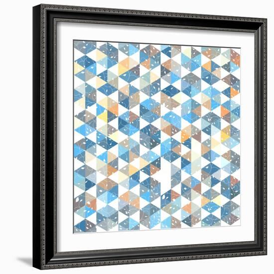 Pattern Geometric with Triangle and Plant Elements-Little_cuckoo-Framed Art Print