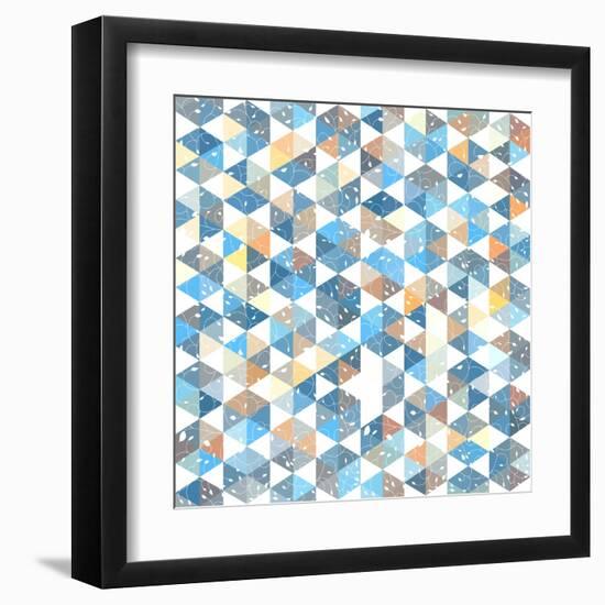 Pattern Geometric with Triangle and Plant Elements-Little_cuckoo-Framed Art Print