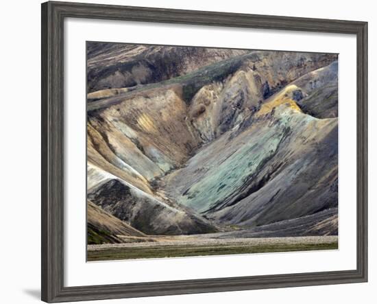 Pattern in Volcanic Mountain Slope, Iceland-Adam Jones-Framed Photographic Print