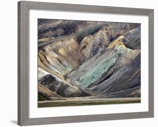 Pattern in Volcanic Mountain Slope, Iceland-Adam Jones-Framed Photographic Print