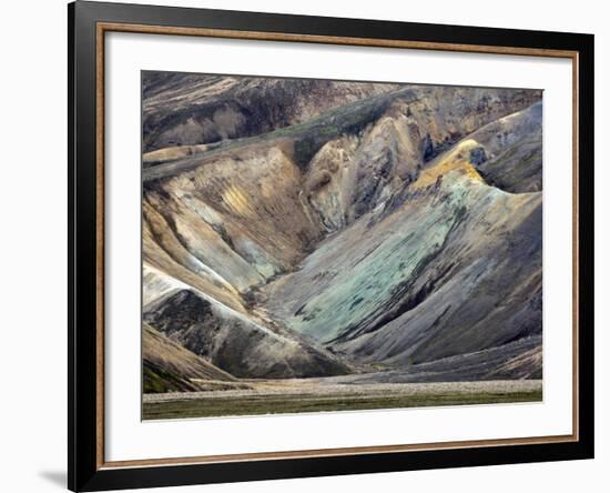 Pattern in Volcanic Mountain Slope, Iceland-Adam Jones-Framed Photographic Print