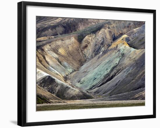 Pattern in Volcanic Mountain Slope, Iceland-Adam Jones-Framed Photographic Print