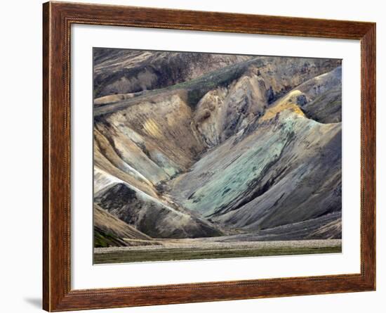 Pattern in Volcanic Mountain Slope, Iceland-Adam Jones-Framed Photographic Print