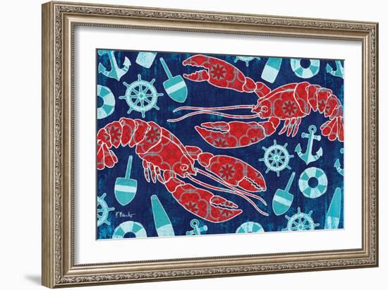 Pattern Lobsters-Paul Brent-Framed Art Print