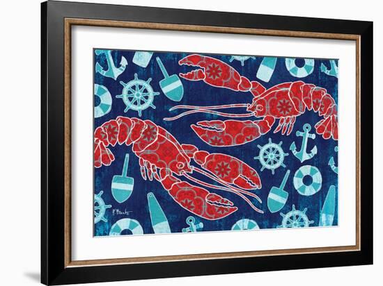 Pattern Lobsters-Paul Brent-Framed Art Print