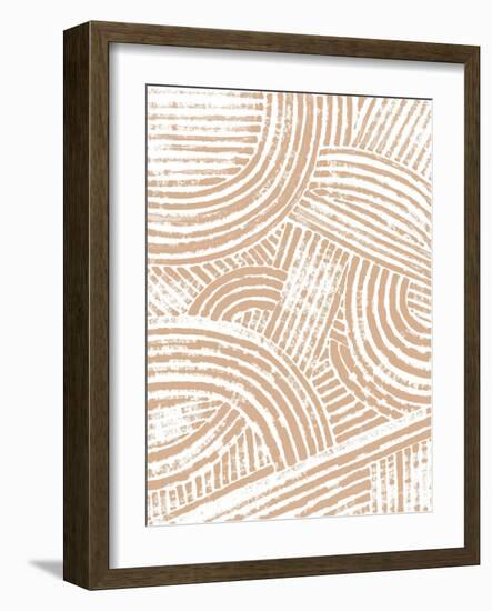 Pattern Maze in Apricot I-June Vess-Framed Art Print