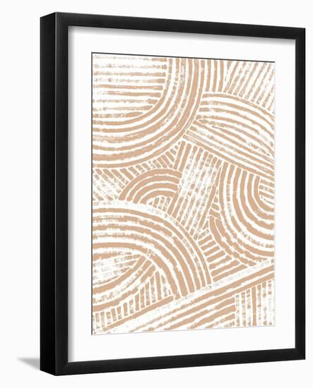 Pattern Maze in Apricot I-June Vess-Framed Art Print