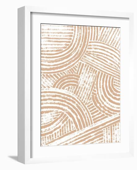 Pattern Maze in Apricot I-June Vess-Framed Art Print