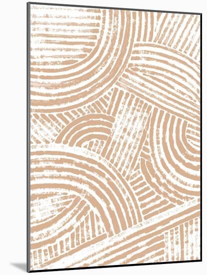 Pattern Maze in Apricot I-June Vess-Mounted Art Print