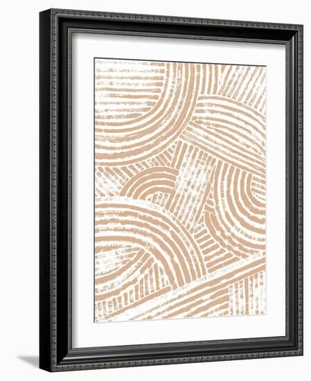 Pattern Maze in Apricot I-June Vess-Framed Art Print