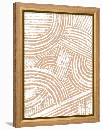 Pattern Maze in Apricot I-June Vess-Framed Stretched Canvas