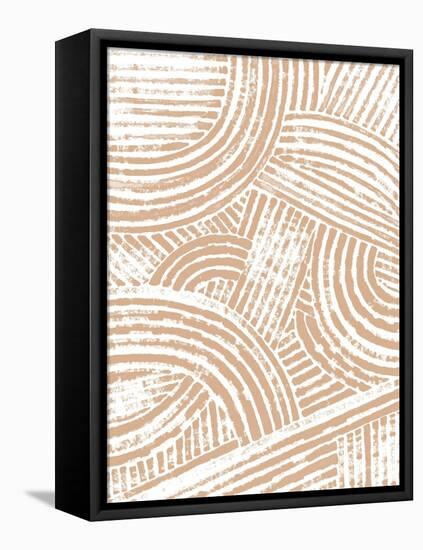 Pattern Maze in Apricot I-June Vess-Framed Stretched Canvas