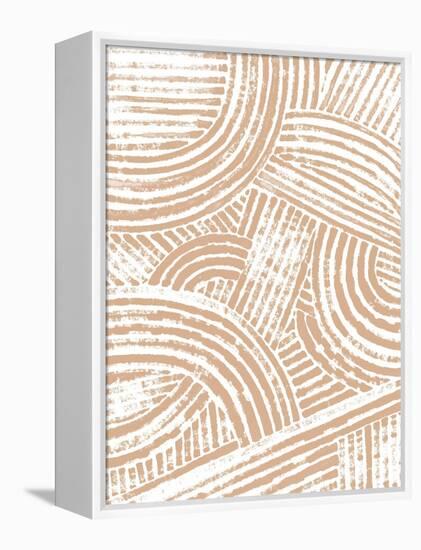 Pattern Maze in Apricot I-June Vess-Framed Stretched Canvas