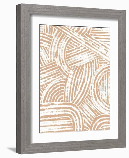 Pattern Maze in Apricot II-June Vess-Framed Art Print