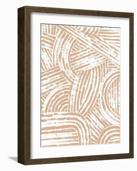 Pattern Maze in Apricot II-June Vess-Framed Art Print