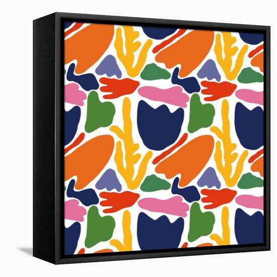 Pattern of Modern Exotic Plants, Flowers. for Commercial Use-Dariia Khotenko-Framed Premier Image Canvas