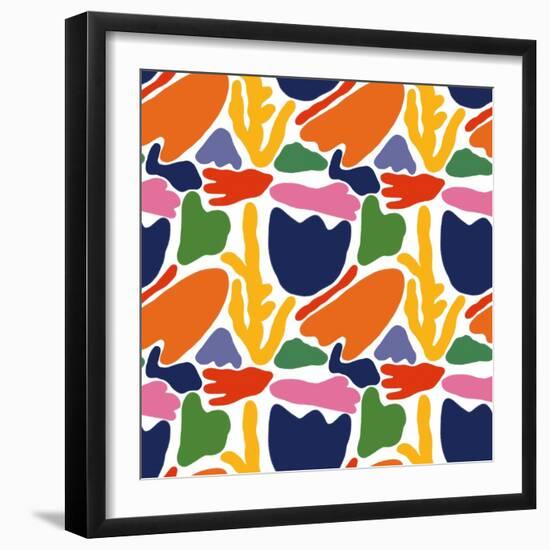 Pattern of Modern Exotic Plants, Flowers. for Commercial Use-Dariia Khotenko-Framed Photographic Print