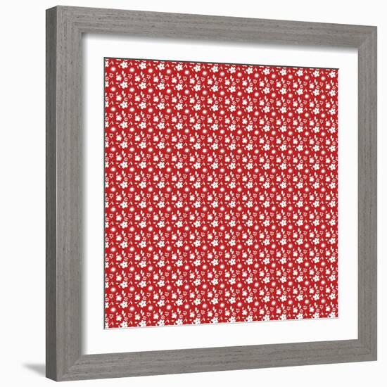 Pattern Petite Flowers on Cinnamon-Effie Zafiropoulou-Framed Giclee Print