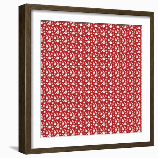Pattern Petite Flowers on Cinnamon-Effie Zafiropoulou-Framed Giclee Print