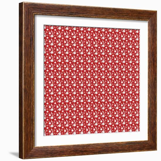 Pattern Petite Flowers on Cinnamon-Effie Zafiropoulou-Framed Giclee Print