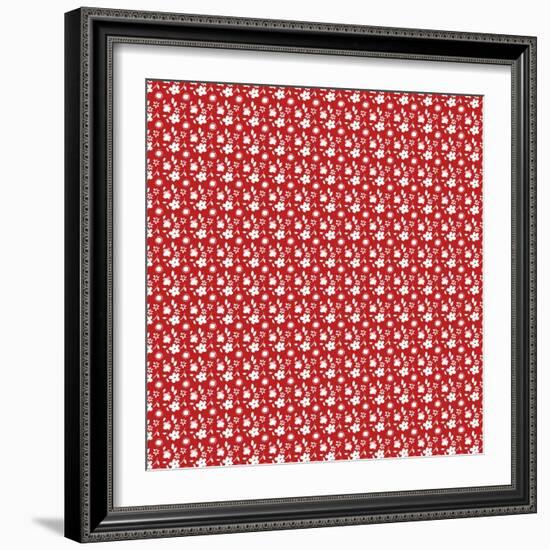 Pattern Petite Flowers on Cinnamon-Effie Zafiropoulou-Framed Giclee Print