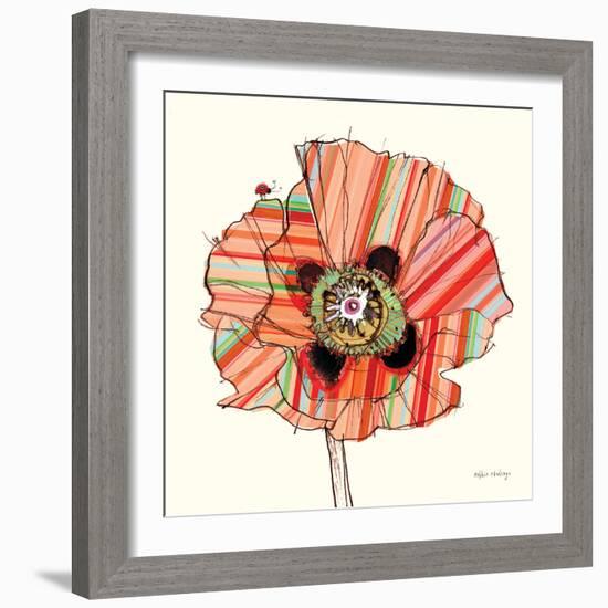 Pattern Poppy-Stripes-Robbin Rawlings-Framed Art Print