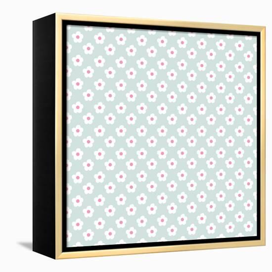 Pattern Snow Daisies-Effie Zafiropoulou-Framed Premier Image Canvas