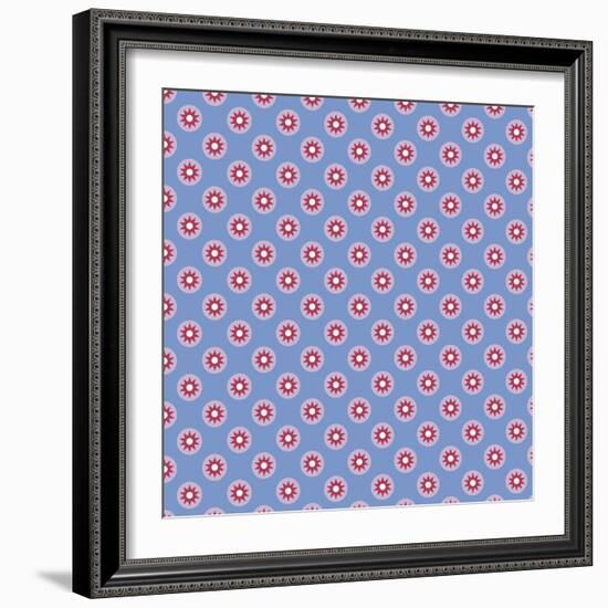 Pattern Star on Indigo-Effie Zafiropoulou-Framed Giclee Print