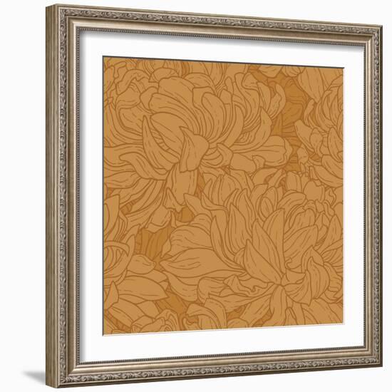 Pattern with Chrysanthemum-jetFoto-Framed Art Print