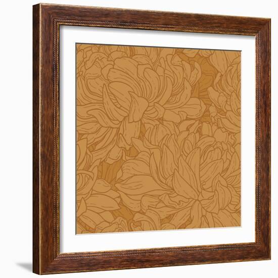 Pattern with Chrysanthemum-jetFoto-Framed Art Print