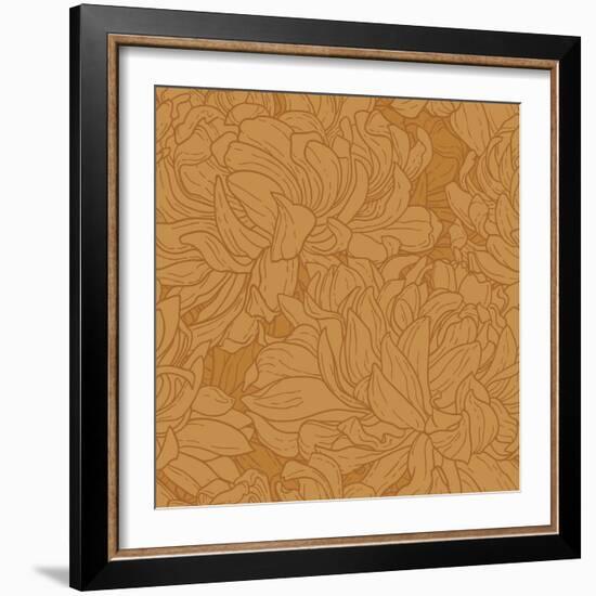 Pattern with Chrysanthemum-jetFoto-Framed Art Print