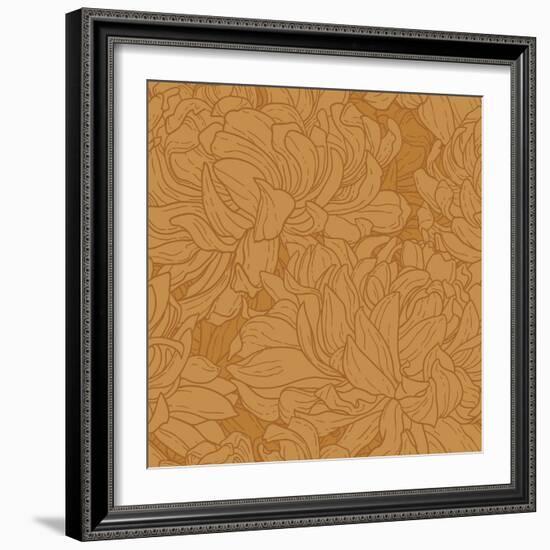 Pattern with Chrysanthemum-jetFoto-Framed Art Print