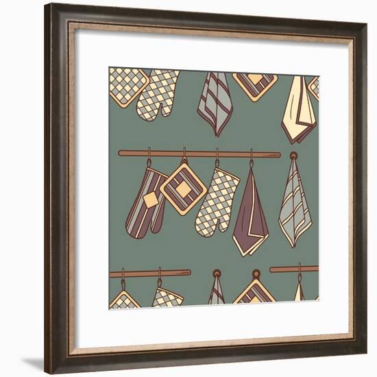 Pattern with Kitchen Textiles-Talirina-Framed Premium Giclee Print