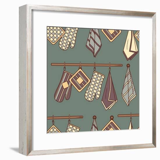 Pattern with Kitchen Textiles-Talirina-Framed Premium Giclee Print