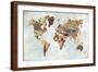 Pattern World Map Geo Background-Laura Marshall-Framed Art Print