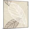 pattern3    leaves, neutral, floral-Robbin Rawlings-Mounted Art Print