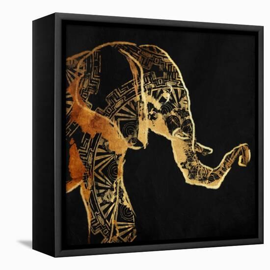 Patterned Elephant-OnRei-Framed Stretched Canvas