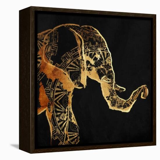 Patterned Elephant-OnRei-Framed Stretched Canvas