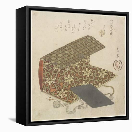Patterned Folder for Horinouchi Circle, Mid 19th Century-Yashima Gakutei-Framed Premier Image Canvas