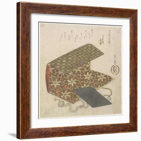 Patterned Folder for Horinouchi Circle, Mid 19th Century-Yashima Gakutei-Framed Giclee Print