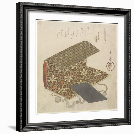 Patterned Folder for Horinouchi Circle, Mid 19th Century-Yashima Gakutei-Framed Giclee Print