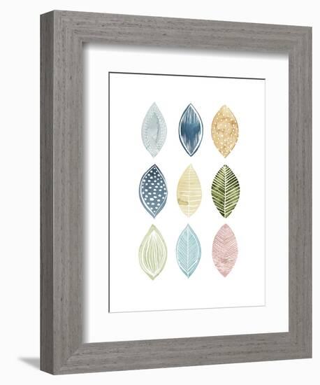 Patterned Leaves I-Grace Popp-Framed Art Print