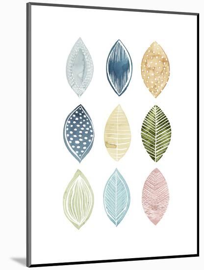 Patterned Leaves I-Grace Popp-Mounted Art Print