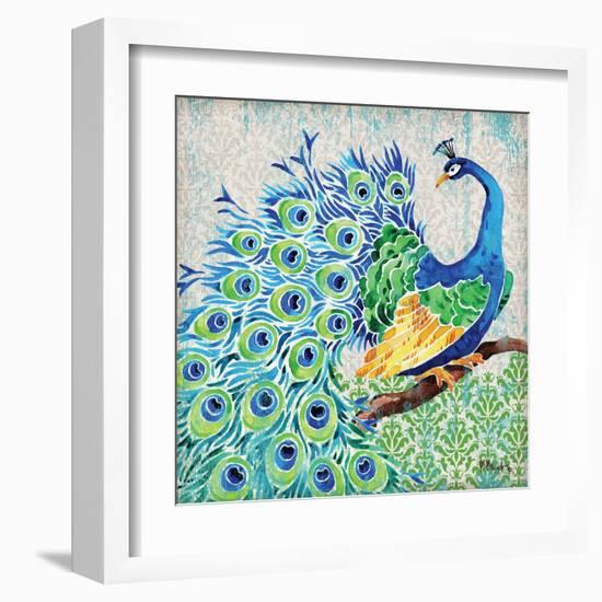 Patterned Peacock I-Paul Brent-Framed Art Print