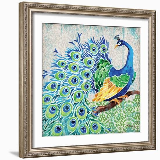 Patterned Peacock I-Paul Brent-Framed Art Print