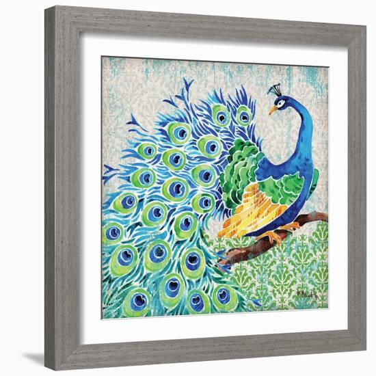 Patterned Peacock I-Paul Brent-Framed Art Print