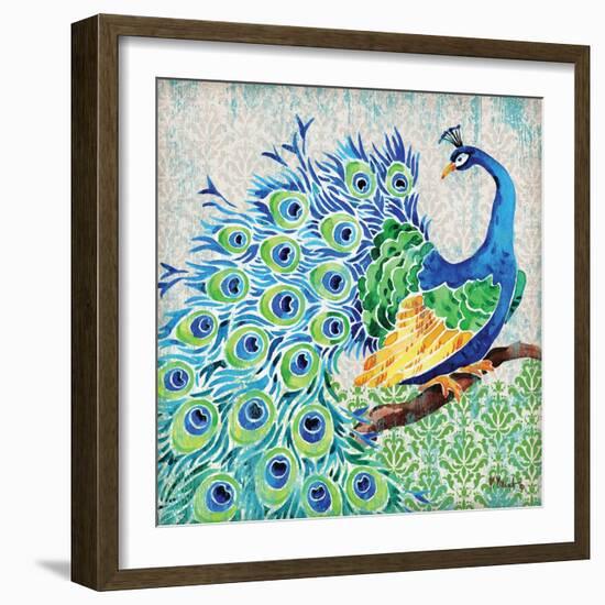 Patterned Peacock I-Paul Brent-Framed Art Print