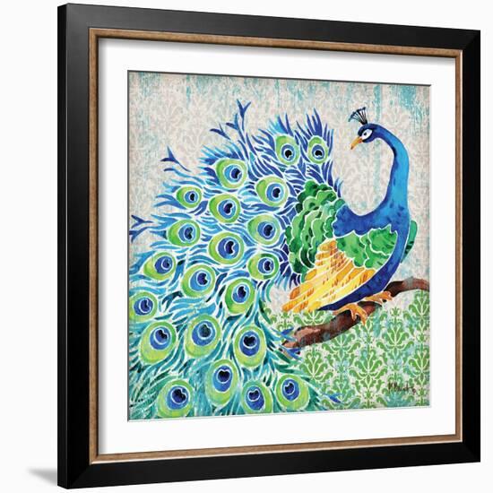 Patterned Peacock I-Paul Brent-Framed Art Print