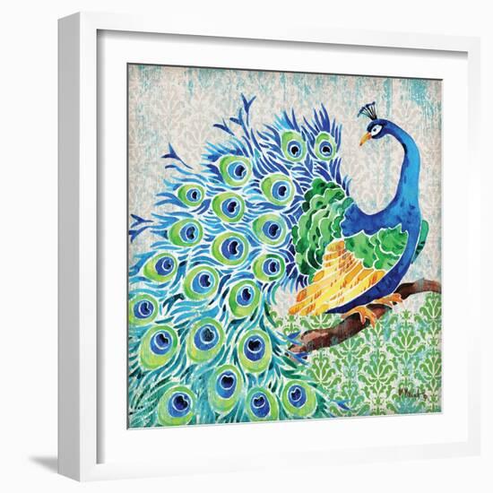 Patterned Peacock I-Paul Brent-Framed Art Print